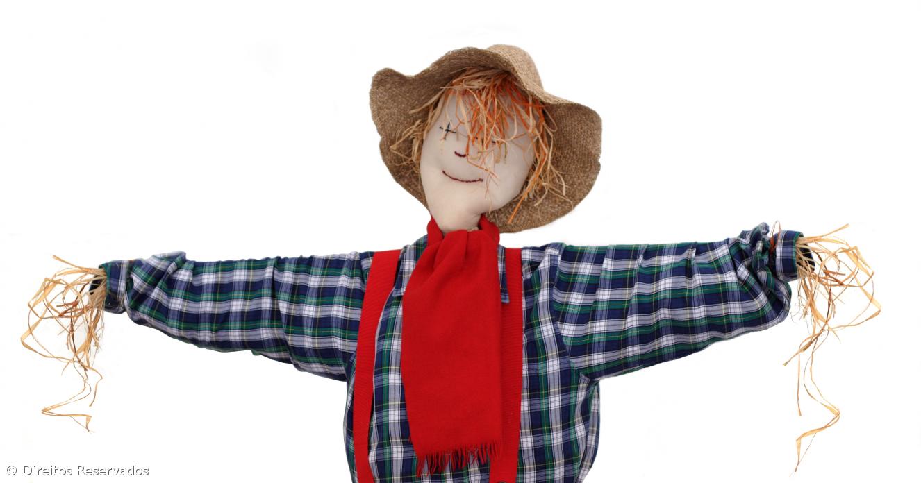 Espantalho usado na agricultura para espantar melros