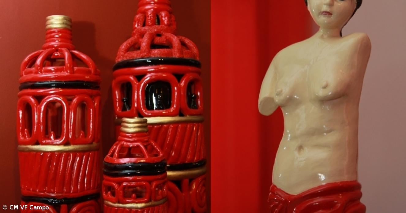 Exposição de esculturas em barro em Vila Franca