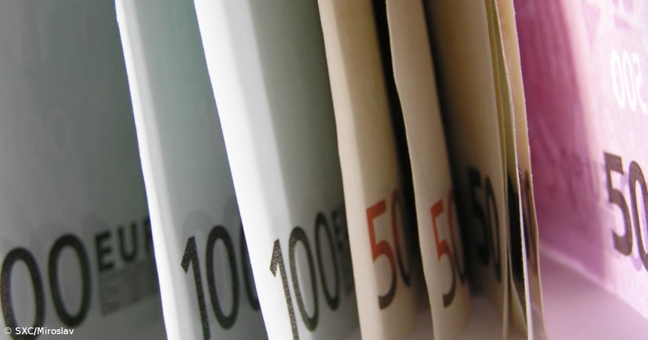 Euros dinheiro notas