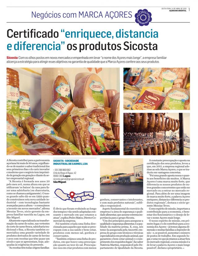 Suplemento Negócios com Marca Açores - abril