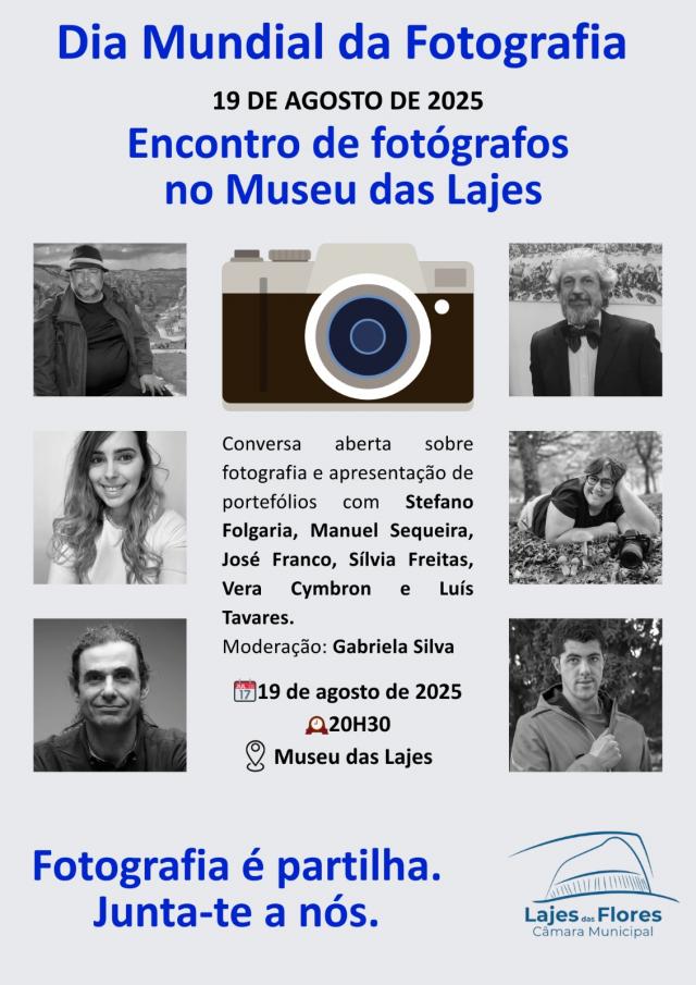 Encontro de fotógrafos no Dia Mundial da Fotografia nas Lajes das Flores